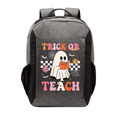 Groovy Teacher Halloween Retro Trick Or Teach Floral Ghost Cool Gift Vector Backpack