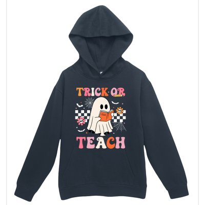 Groovy Teacher Halloween Retro Trick Or Teach Floral Ghost Cool Gift Urban Pullover Hoodie