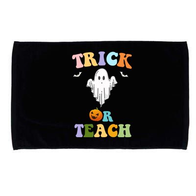 Groovy Teacher Halloween Trick Or Teach Retro Floral Ghost Great Gift Microfiber Hand Towel