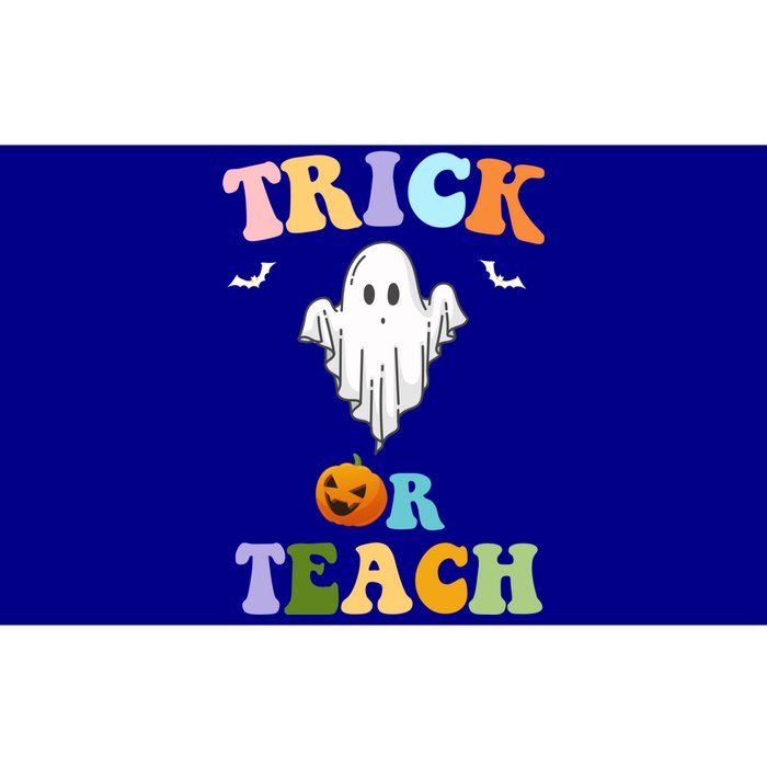 Groovy Teacher Halloween Trick Or Teach Retro Floral Ghost Great Gift Bumper Sticker