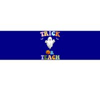 Groovy Teacher Halloween Trick Or Teach Retro Floral Ghost Great Gift Bumper Sticker