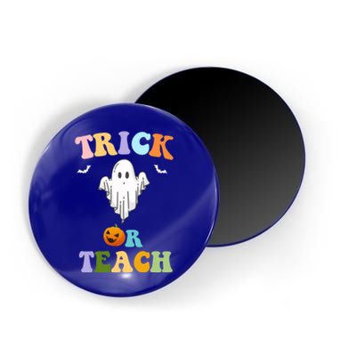 Groovy Teacher Halloween Trick Or Teach Retro Floral Ghost Great Gift Magnet