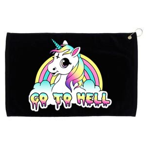 Go To Hell Pastel Goth Unicorn Grommeted Golf Towel