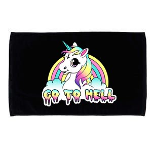 Go To Hell Pastel Goth Unicorn Microfiber Hand Towel