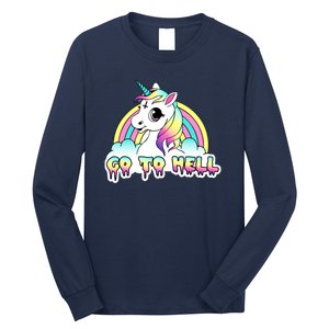 Go To Hell Pastel Goth Unicorn Long Sleeve Shirt