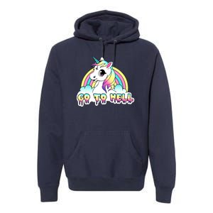 Go To Hell Pastel Goth Unicorn Premium Hoodie