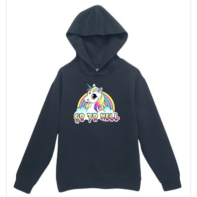 Go To Hell Pastel Goth Unicorn Urban Pullover Hoodie