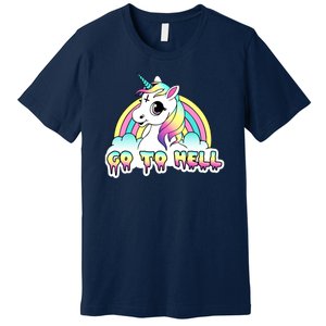 Go To Hell Pastel Goth Unicorn Premium T-Shirt