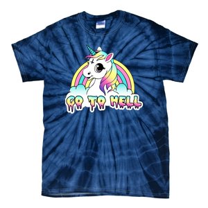 Go To Hell Pastel Goth Unicorn Tie-Dye T-Shirt