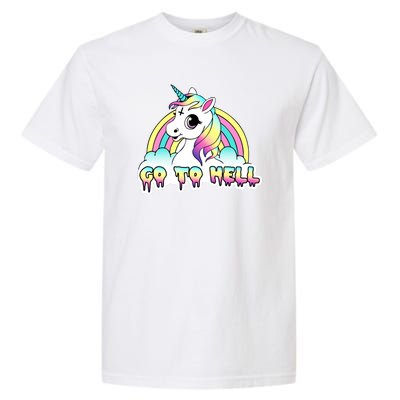 Go To Hell Pastel Goth Unicorn Garment-Dyed Heavyweight T-Shirt