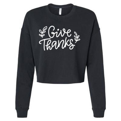 Give Thanks Holiday Thanksgiving Cropped Pullover Crew