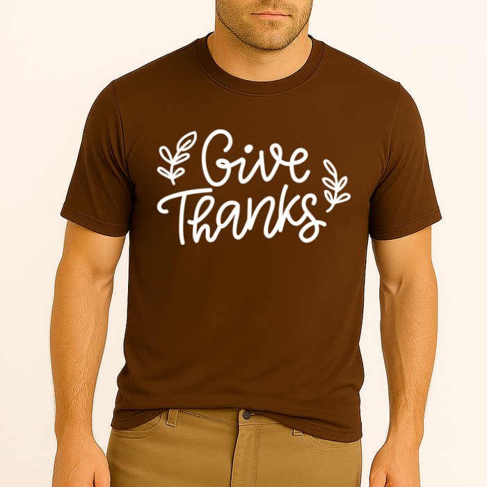 Give Thanks Holiday Thanksgiving Cooling Performance Crew T-Shirt