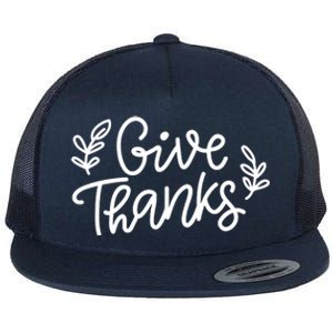 Give Thanks Holiday Thanksgiving Flat Bill Trucker Hat