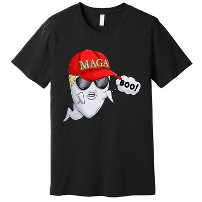 Ghost Trump Halloween Costume Maga Donald Trump Boo Gift Premium T-Shirt