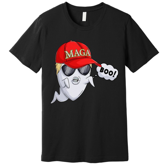 Ghost Trump Halloween Costume Maga Donald Trump Boo Gift Premium T-Shirt