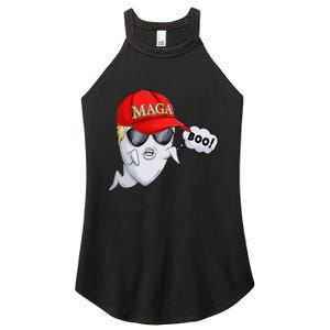 Ghost Trump Halloween Costume Maga Donald Trump Boo Gift Women's Perfect Tri Rocker Tank