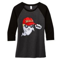 Ghost Trump Halloween Costume Maga Donald Trump Boo Gift Women's Tri-Blend 3/4-Sleeve Raglan Shirt