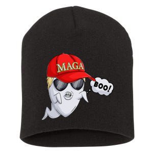 Ghost Trump Halloween Costume Maga Donald Trump Boo Gift Short Acrylic Beanie