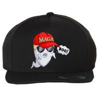 Ghost Trump Halloween Costume Maga Donald Trump Boo Gift Wool Snapback Cap