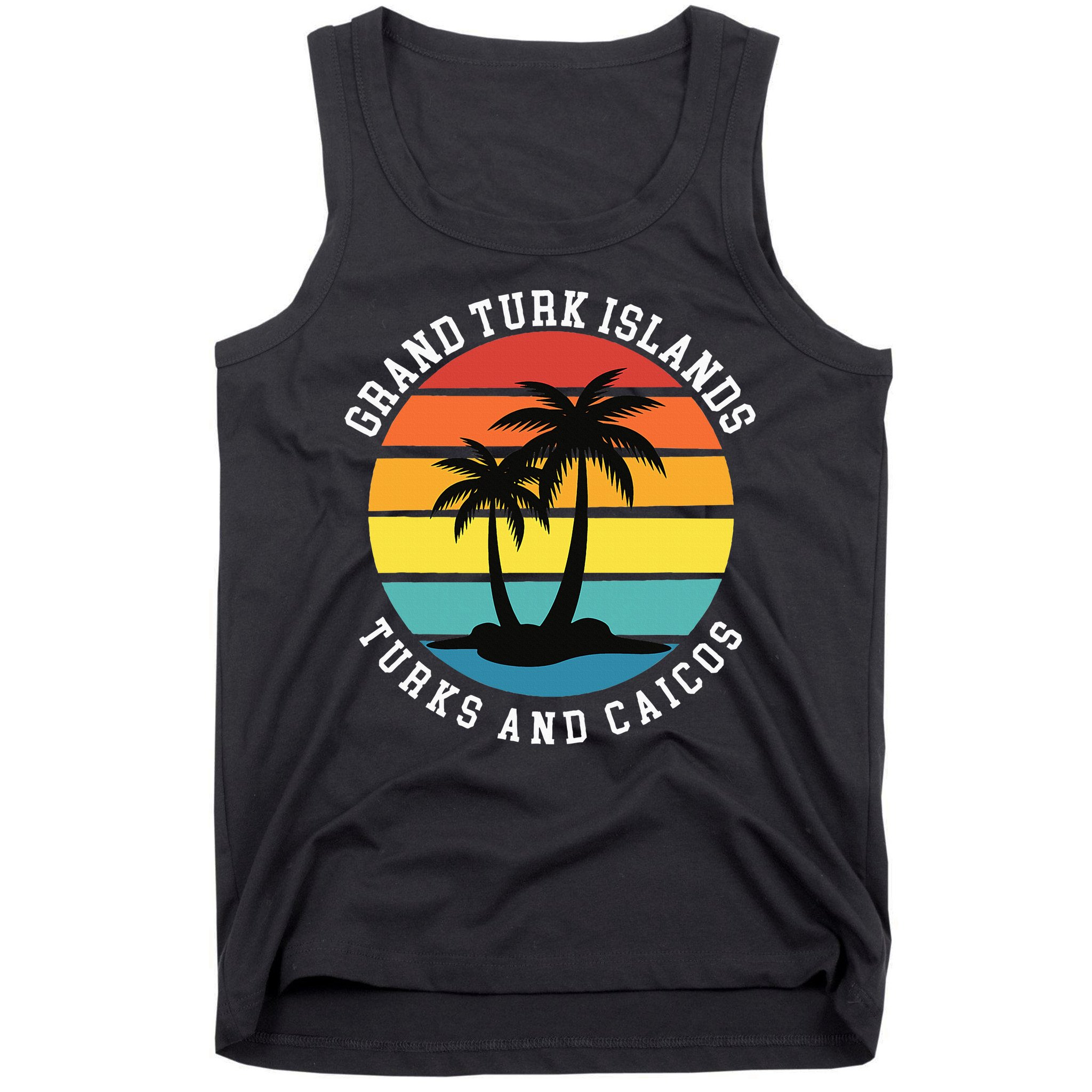 Grand Turk Islands Turks And Caicos Sunset Palm Trees Tank Top