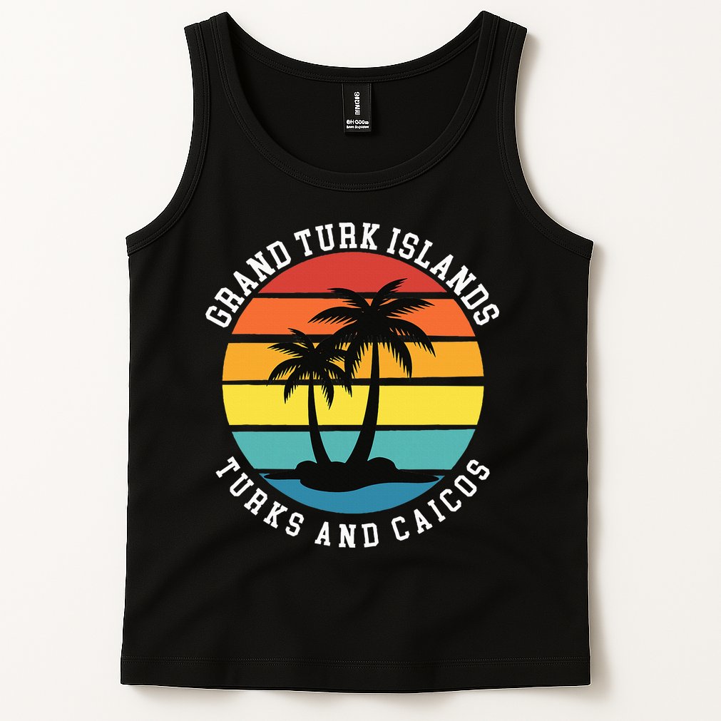 Grand Turk Islands Turks And Caicos Sunset Palm Trees Tank Top