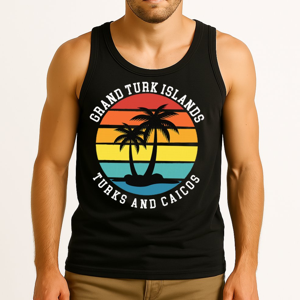 Grand Turk Islands Turks And Caicos Sunset Palm Trees Tank Top