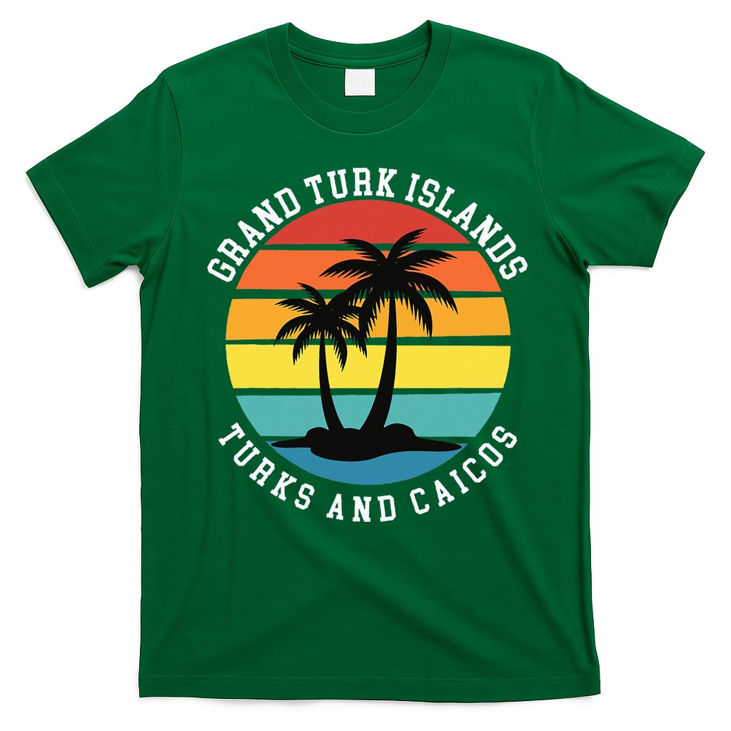 Grand Turk Islands Turks And Caicos Sunset Palm Trees T-Shirt