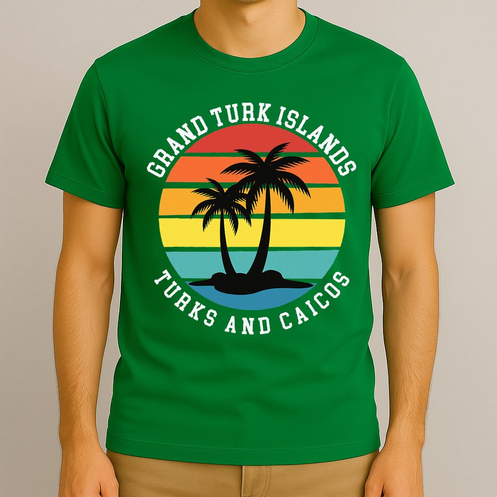 Grand Turk Islands Turks And Caicos Sunset Palm Trees T-Shirt
