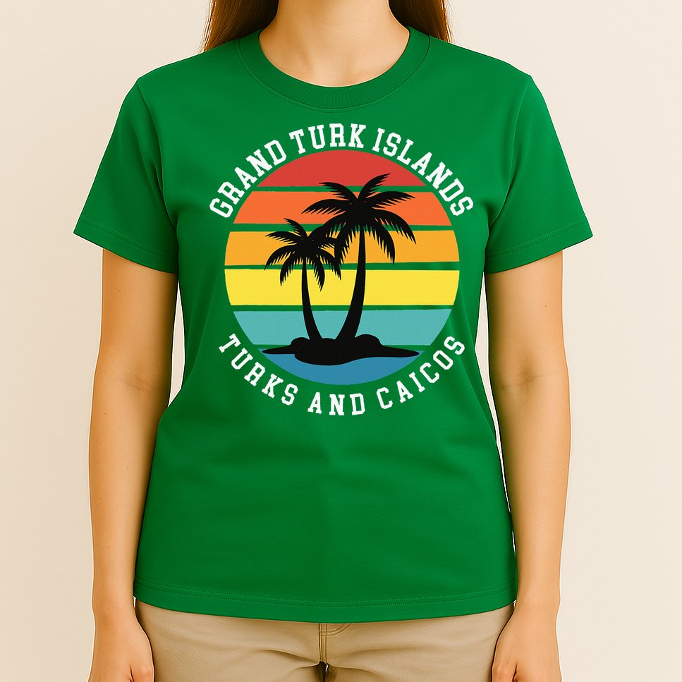 Grand Turk Islands Turks And Caicos Sunset Palm Trees T-Shirt