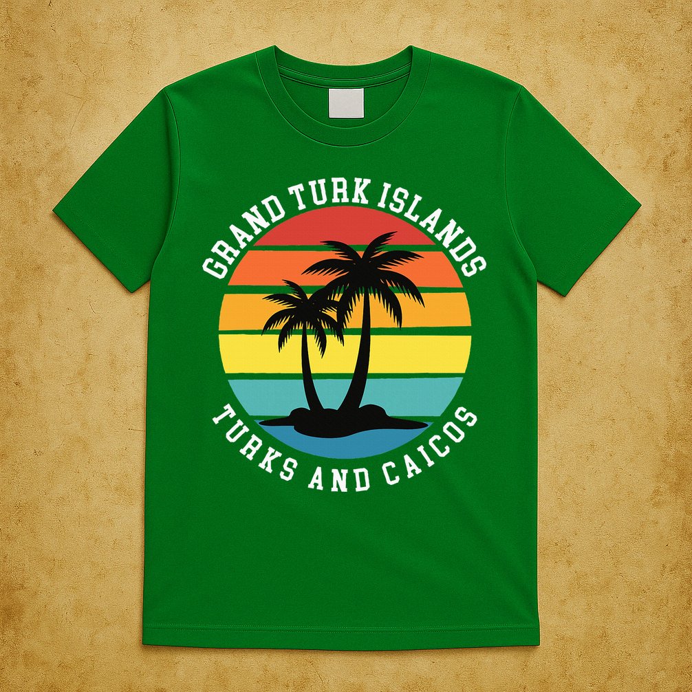 Grand Turk Islands Turks And Caicos Sunset Palm Trees T-Shirt