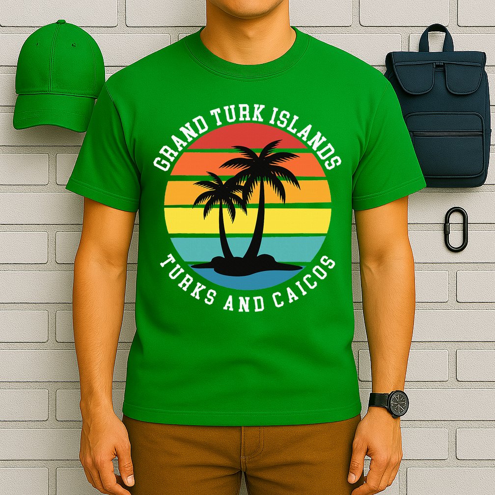 Grand Turk Islands Turks And Caicos Sunset Palm Trees T-Shirt