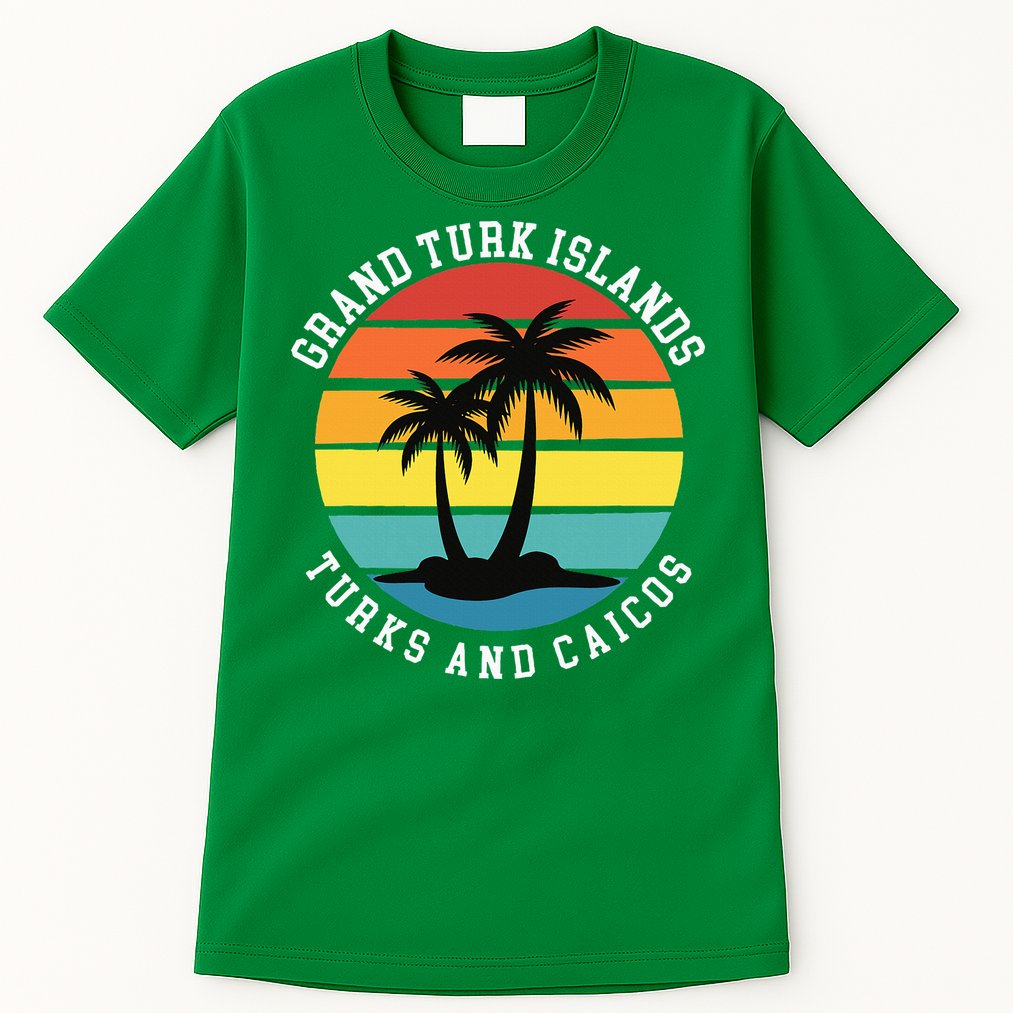 Grand Turk Islands Turks And Caicos Sunset Palm Trees Tall T-Shirt