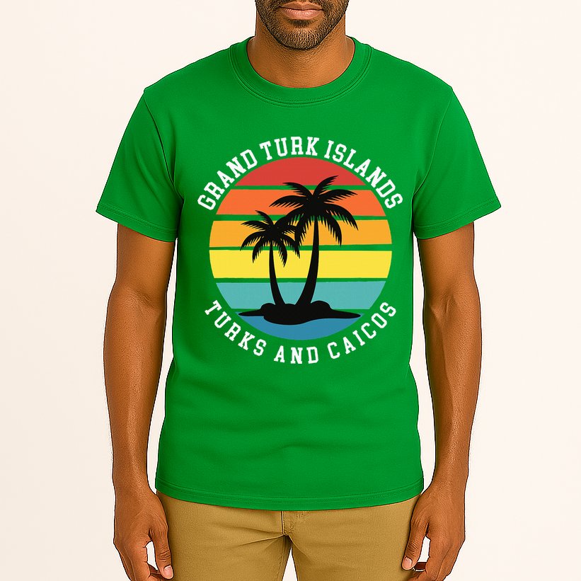 Grand Turk Islands Turks And Caicos Sunset Palm Trees Tall T-Shirt
