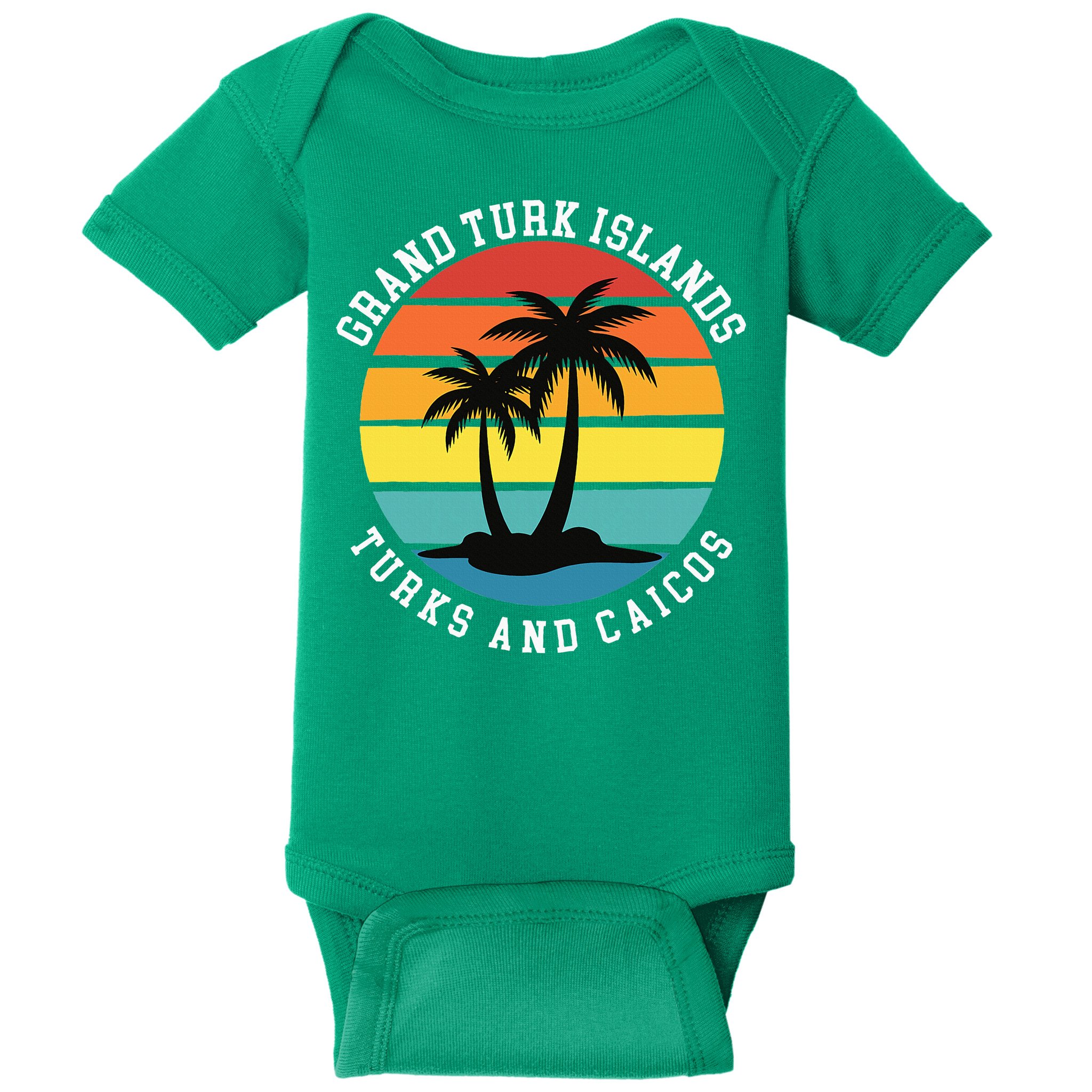 Grand Turk Islands Turks And Caicos Sunset Palm Trees Baby Bodysuit