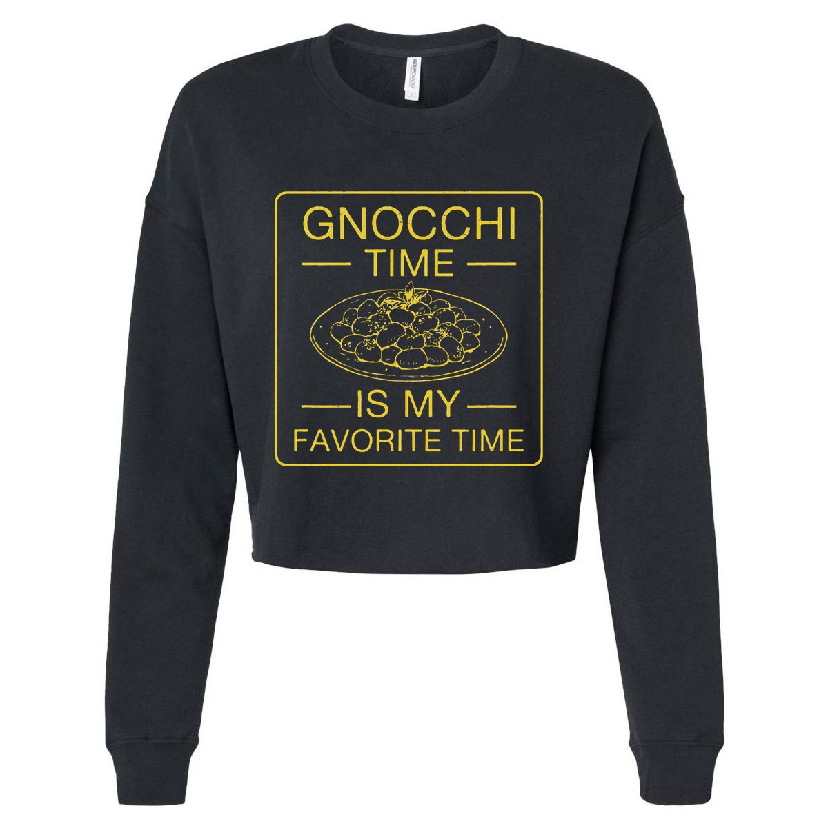 Gnocchi Time Is My Favorite Time Funny Italian Gnocchi Lover Cropped Pullover Crew