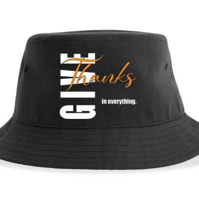 Give Thanks In Everything Thanksgiving Holiday Sustainable Bucket Hat