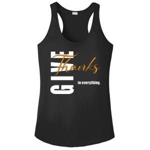 Give Thanks In Everything Thanksgiving Holiday Ladies PosiCharge Competitor Racerback Tank