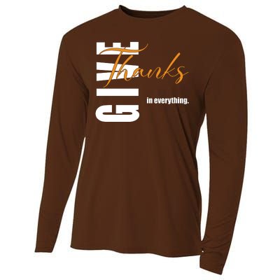 Give Thanks In Everything Thanksgiving Holiday Cooling Performance Long Sleeve Crew