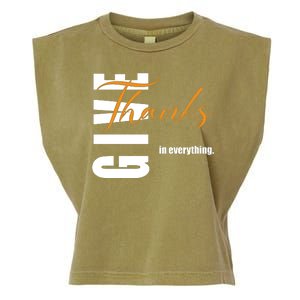 Give Thanks In Everything Thanksgiving Holiday Garment-Dyed Women's Muscle Tee