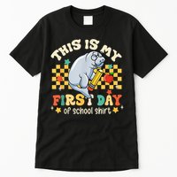 Groovy This Is My First Day Of School Funny Manatee Gifts Tall T-Shirt