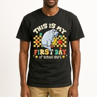 Groovy This Is My First Day Of School Funny Manatee Gifts Tall T-Shirt