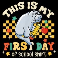 Groovy This Is My First Day Of School Funny Manatee Gifts Impact Tech Backpack