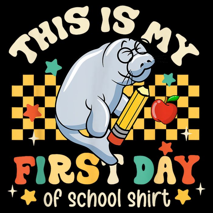 Groovy This Is My First Day Of School Funny Manatee Gifts Impact Tech Backpack