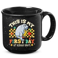 Groovy This Is My First Day Of School Funny Manatee Gifts 15oz Campfire Ceramic Mug