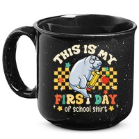 Groovy This Is My First Day Of School Funny Manatee Gifts 15oz Campfire Ceramic Mug