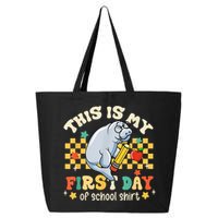 Groovy This Is My First Day Of School Funny Manatee Gifts 25L Jumbo Tote