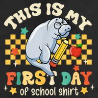Groovy This Is My First Day Of School Funny Manatee Gifts Microfiber Hand Towel