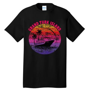 Grand Turk Island Cruise Retro Sunset Family Reunion Tall T-Shirt