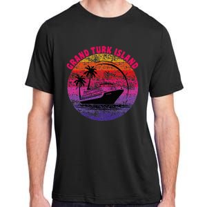 Grand Turk Island Cruise Retro Sunset Family Reunion Adult ChromaSoft Performance T-Shirt