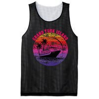 Grand Turk Island Cruise Retro Sunset Family Reunion Mesh Reversible Basketball Jersey Tank